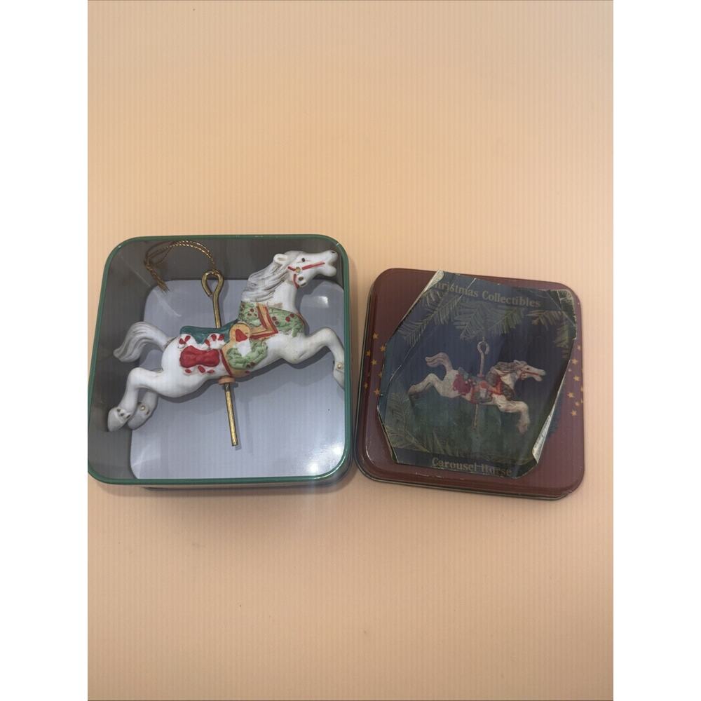 Vintage 1987 Willits Porcelain Carousel Horse Christmas Ornament #5304 in Box